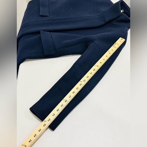Crew Nello Gori Stadium Cloth Cocoon Coat Dark Blue Women Wool Blend Size 2 - Picture 9 of 10